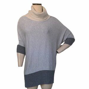 White House Black Market M Cowl Neck Colorblock Tunic Sweater 167C